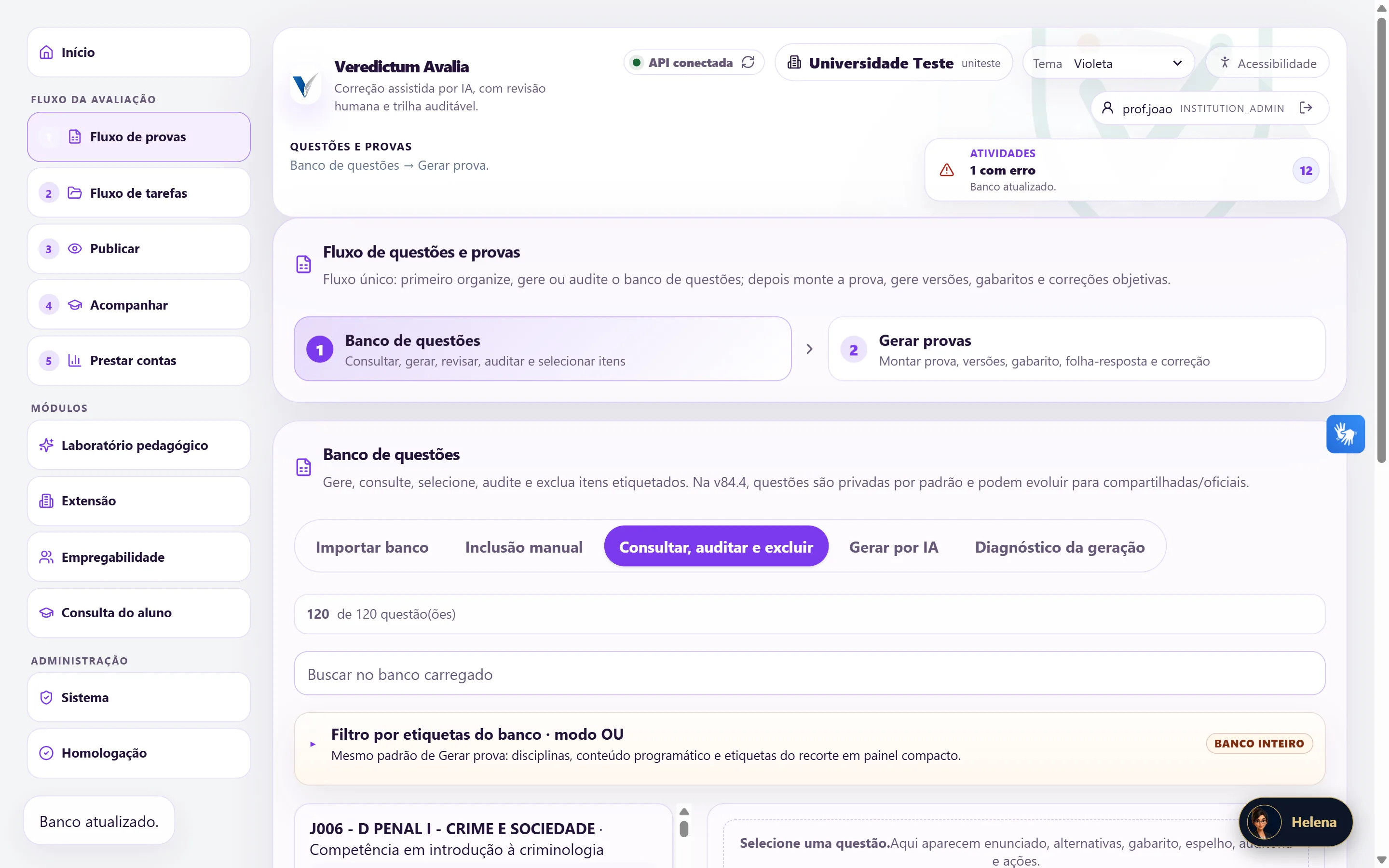 Fluxo de provas