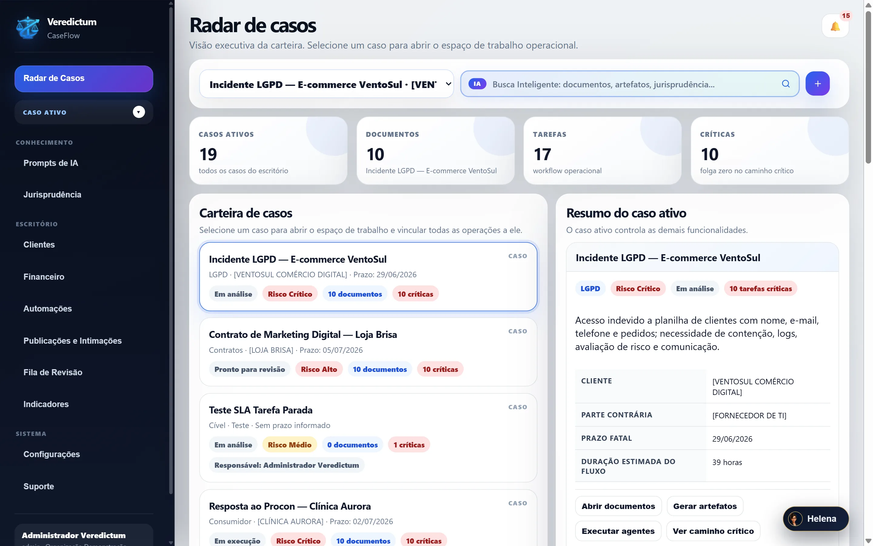 Radar de casos