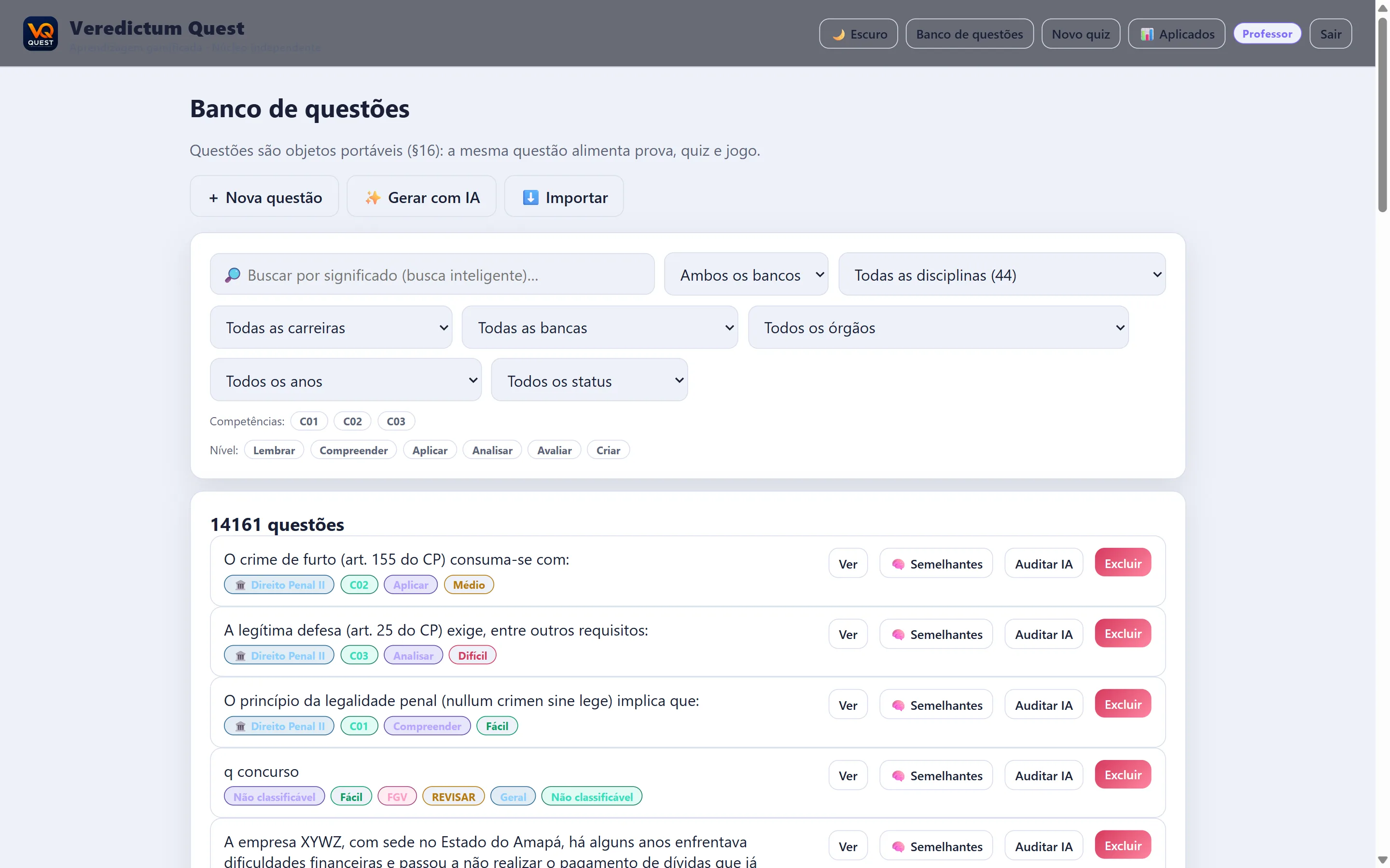 Banco de questões